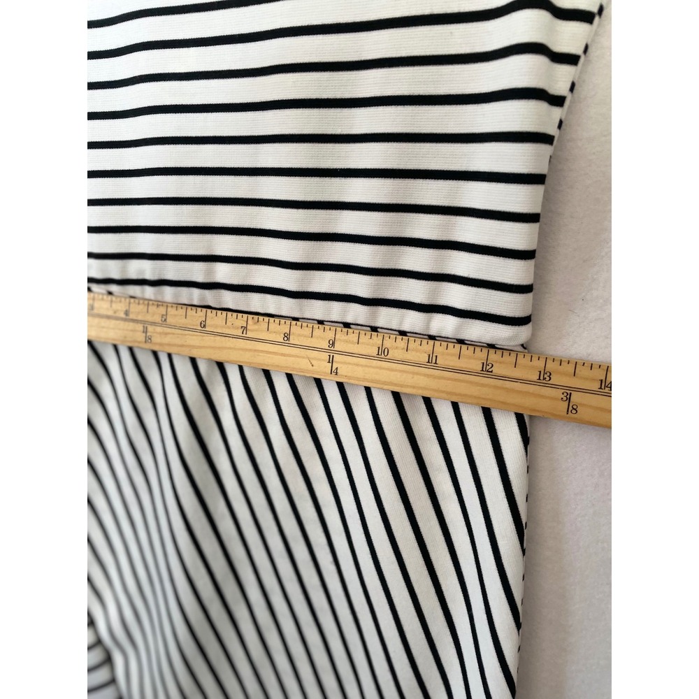 ZARA Trafaluc Bodycon Striped Midi Dress Women S Black White Short Sleeve Sheath - Picture 7 of 10